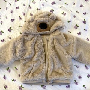 MORI Faux Fur Bear Hooded Jacket